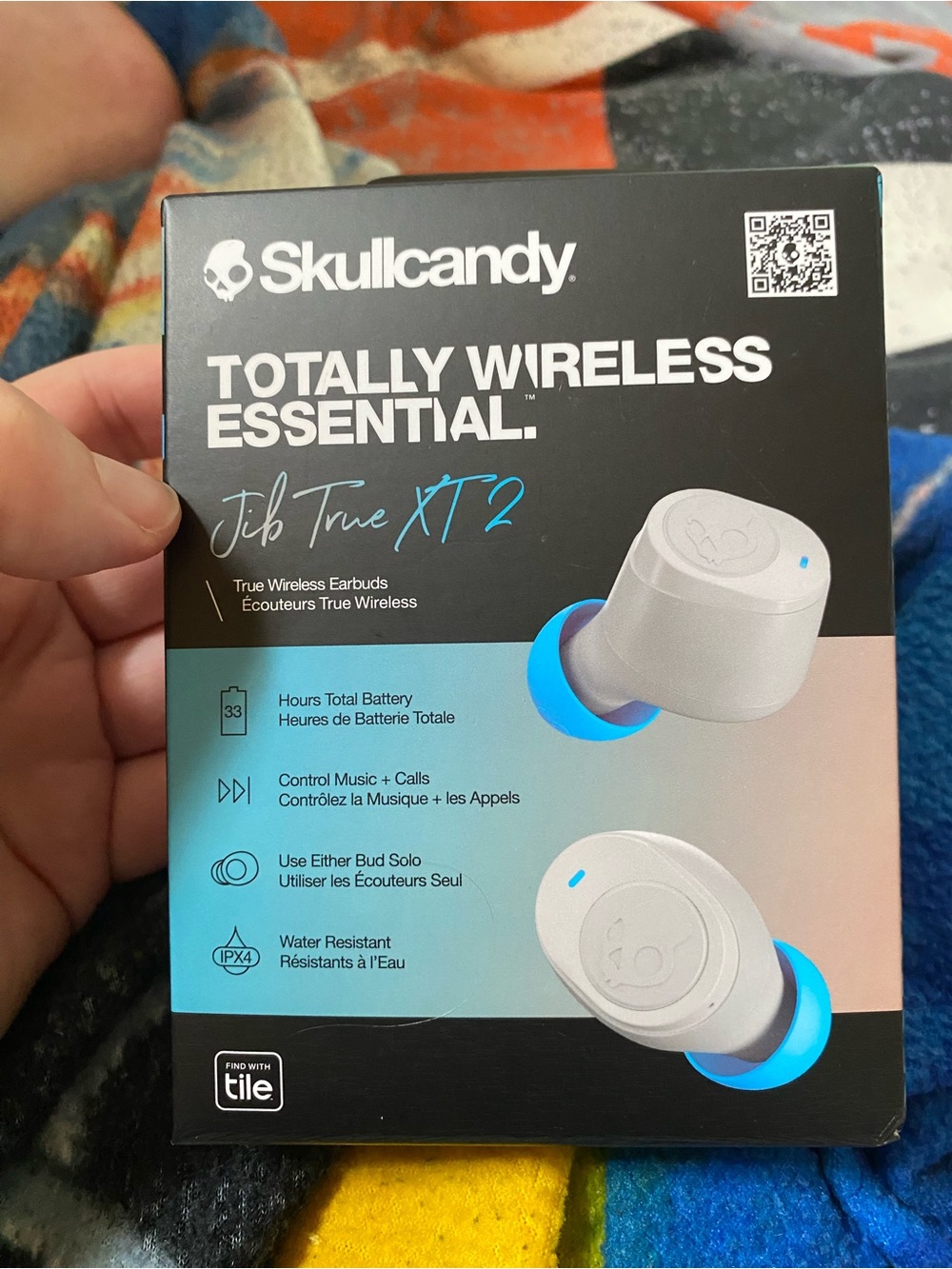 Skullcandy Jib True XT2 Wireless Earbuds — White with Blue Accents